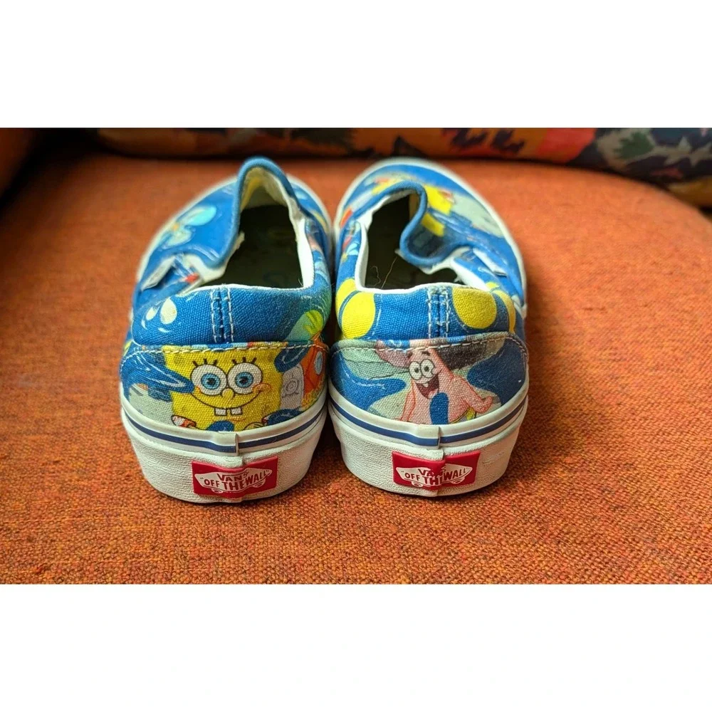 Vans x SpongeBob SquarePants Alohabob Slip-On Blue Character Print Sneakers Sz 8